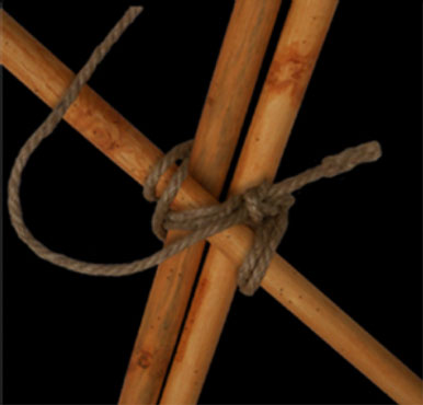 Tying the half hitch step 14